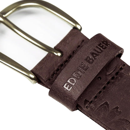 Eddie Bauer Cinturón de piel con dientes florales Cinturón para Mujer