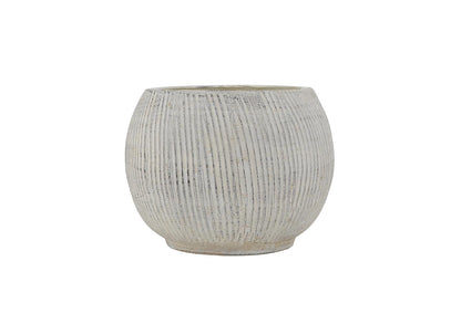 Creative Co-Op Macetero de Terracota Crema Envejecida con Textura estriada
