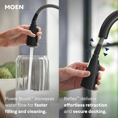 Moen 87627BL Mezcladora Cocina Haelyn 1H Negro