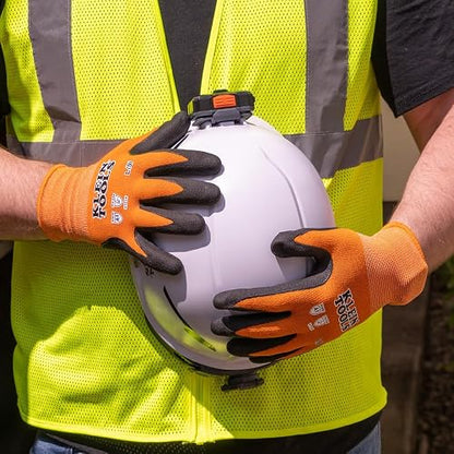 KLEIN TOOLS 60581 | Guantes De Trabajo | Talla G | Agarre Superior | Guantes de trabajo talla G con agarre firme y flexible, ideales para usar herramientas en superficies secas y húmedas.