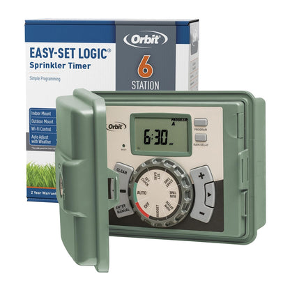 Orbit Easy Set Logic Temporizador para Sistema de Riego - 6-Station