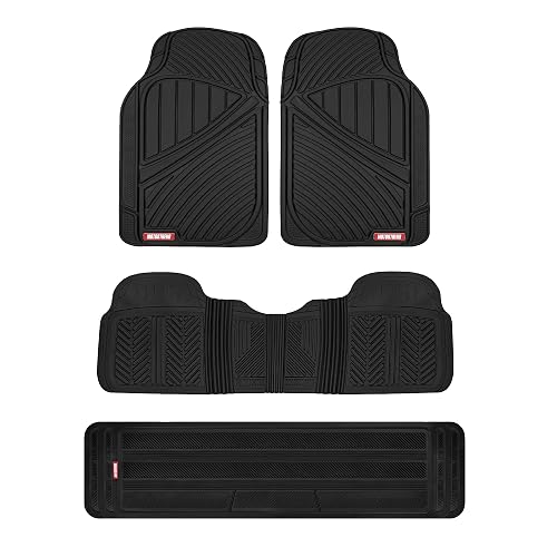 Motor Trend mt-773 - 801-bk 3 fila flextough Series alfombrillas de goma y Liners para automóvil SUV Van- Heavy Duty completo de interior, color negro