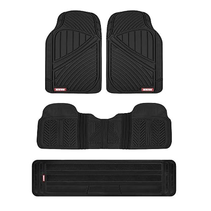 Motor Trend mt-773 - 801-bk 3 fila flextough Series alfombrillas de goma y Liners para automóvil SUV Van- Heavy Duty completo de interior, color negro