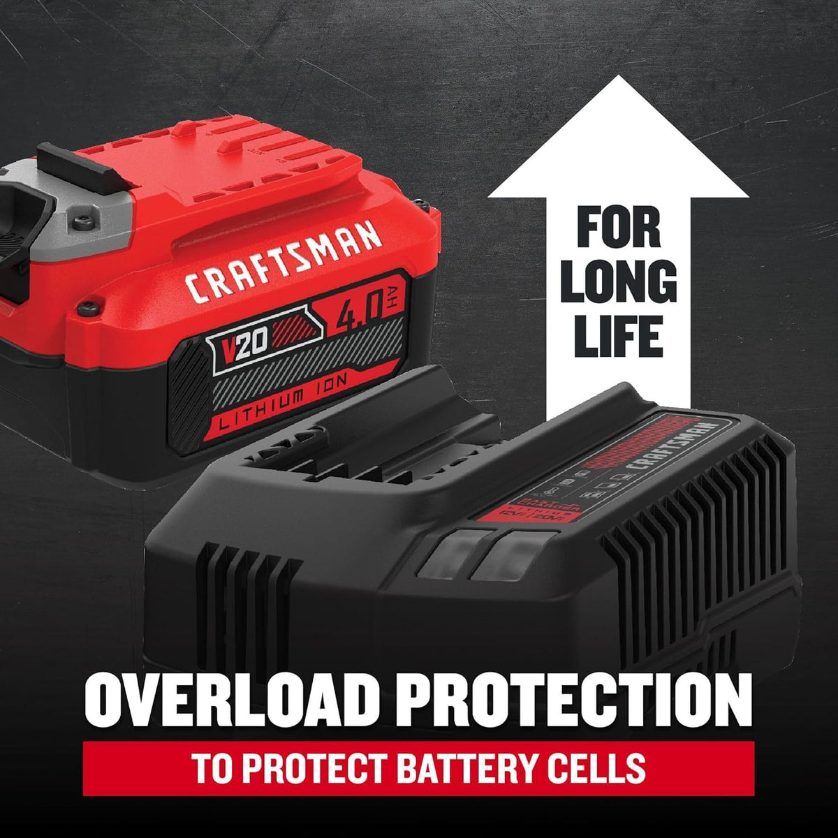 Craftsman Batería 20V 4.0Ah CMCB204-2CK | 2 unidades, iones de litio con cargador, celdas de alto rendimiento