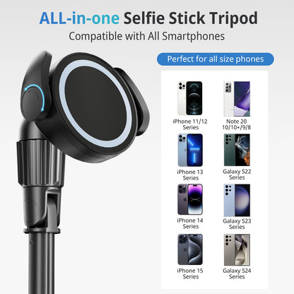 UBeesize - Trípode magnético para Selfie de 68 Pulgadas con Control Remoto inalámbrico, Soporte Extensible, Compatible con MagSafe, para iPhone 15, 14, 13, 12 Series y teléfonos Android