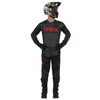 O'Neal Element Racewear Playera Juvenil Negro/Rojo/Gris
