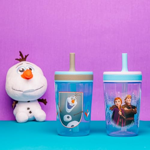 Zak Designs Disney, Botella de agua Frozen de 2 Kelso, Set de 2 piezas, 1