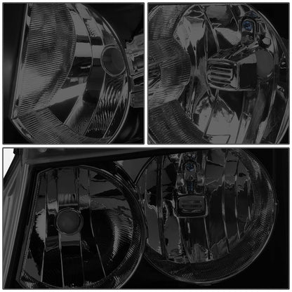 DNA Motoring Par de Faros Delanteros Halogen, Negro/Humo/Ámbar, HL-OH-CSA07-BK-SM-AM [compatible con Chevy Tahoe/Suburban/Avalanche 2007-2013]