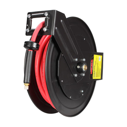 Carrete de acero con manguera 3/8” sistema retráctil 15 m