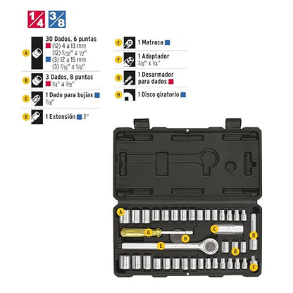 Pretul SET-39, Set de herramientas para mecánica, 39 piezas