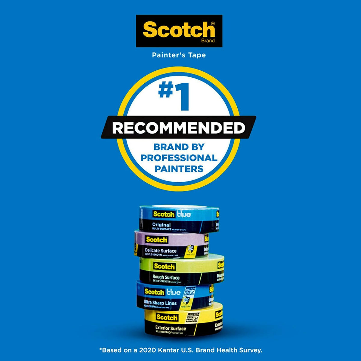 Scotch - Cinta para pintor de superficies, 3 rollos, 1.88" Width, Azul