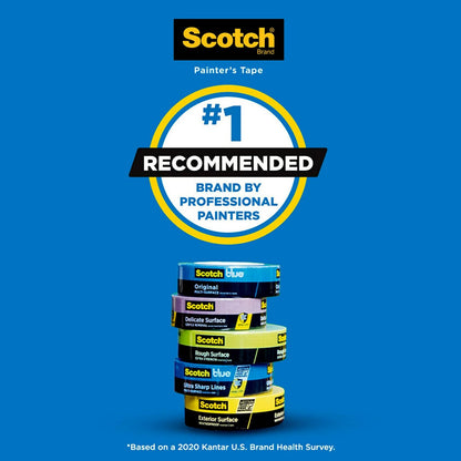 Scotch - Cinta para pintor de superficies, 3 rollos, 1.88" Width, Azul