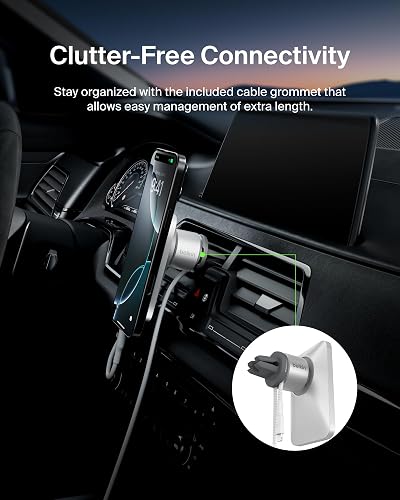 Belkin MagSafe ventilación Mount Pro - Soporte de teléfono Compatible con MagSafe para Automóvil, Soporte magnético inalámbrico para teléfono para iPhone 17, iPhone 16, 15, Pixel 10 y más, Accesorios de