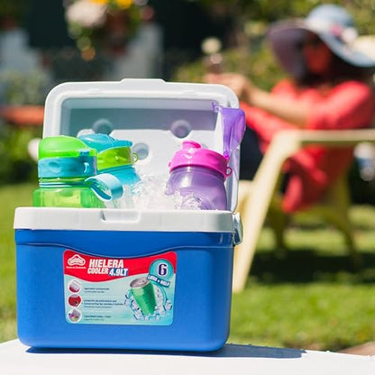 Guateplast - Hielera portátil de 5 litros (5.2 QT) | Capacidad para 6 latas | Cooler | Enfriador Resistente y liviano | Hielo