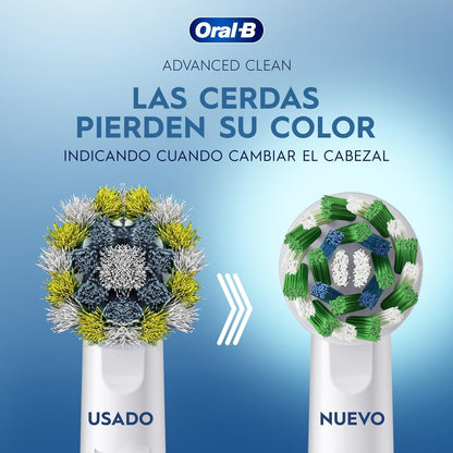 Oral-B Repuesto Cepillo Dental Eléctrico Advanced Clean, 2 Uds