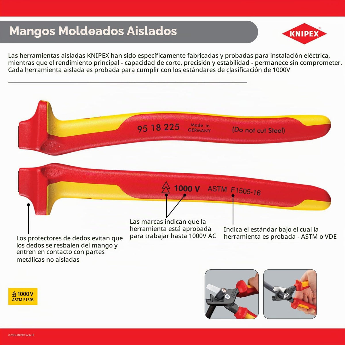 Knipex 09 08 240 SBA - Alicates aislados de 9.5 pulgadas