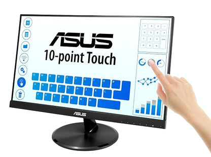 ASUS VT229H Monitor IPS Sin Parpadeo Altavoces HDMI para Oficina y Estudio | 21.5", IPS FHD 1920x1080, táctil capacitivo 10 puntos, vidrio protector, HDMI + VGA, altavoces, Flicker-free y luz azul baja
