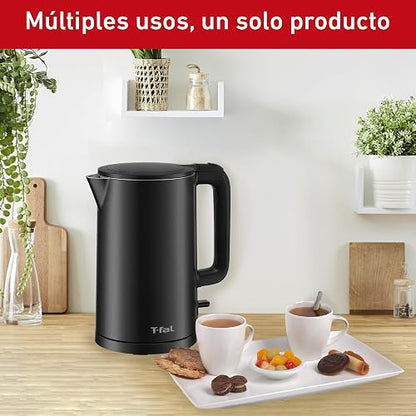 T-fal Hervidor Maxx Eléctrico de 1.5L KO1408U0 | Potencia 1350W, cuerpo seguro al tacto, base 360°, auto-apagado