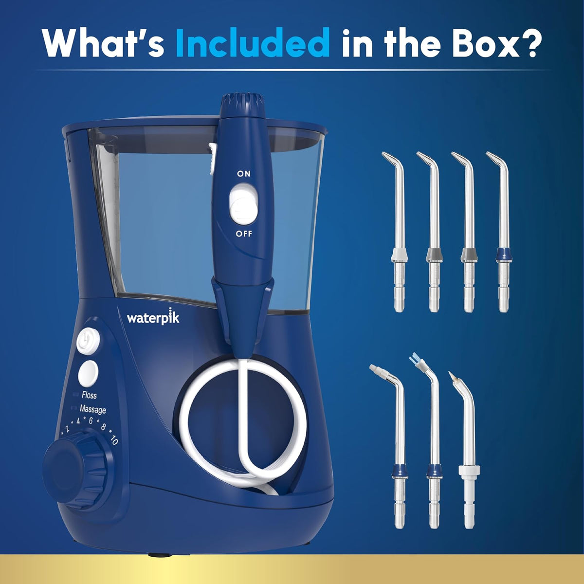 Waterpik Water Flosser Irrigador bucal eléctrico para encimera dental para dientes - Aquarius Professional, WP-663 Azul