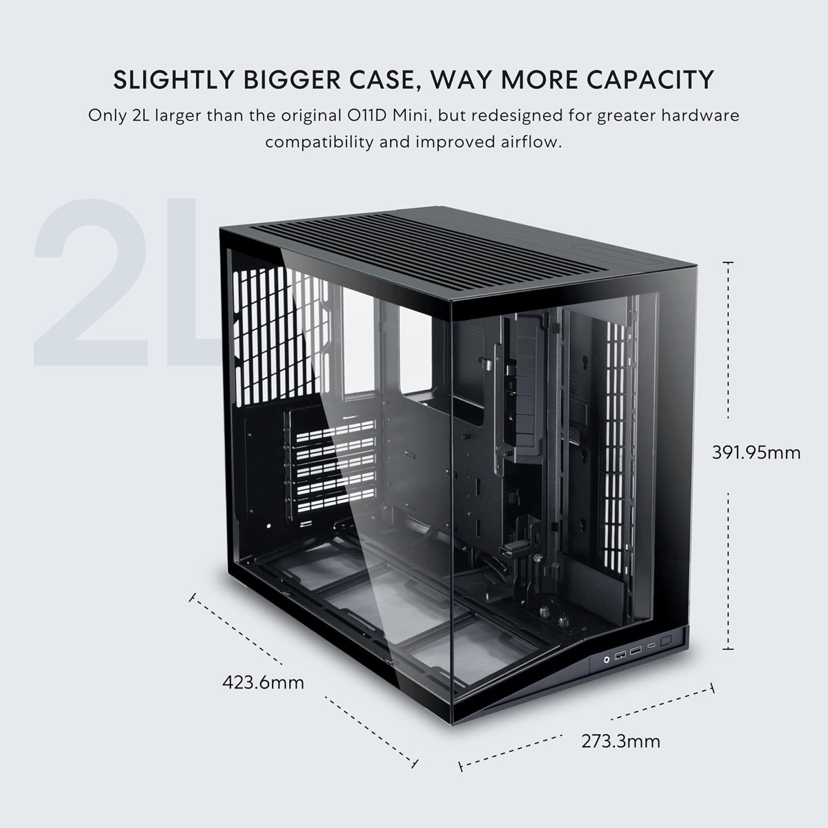 Lian LI Dynamic Mini V2 Black – Cristal Temp ATX/mATX en un Pro Compact Gamer Case