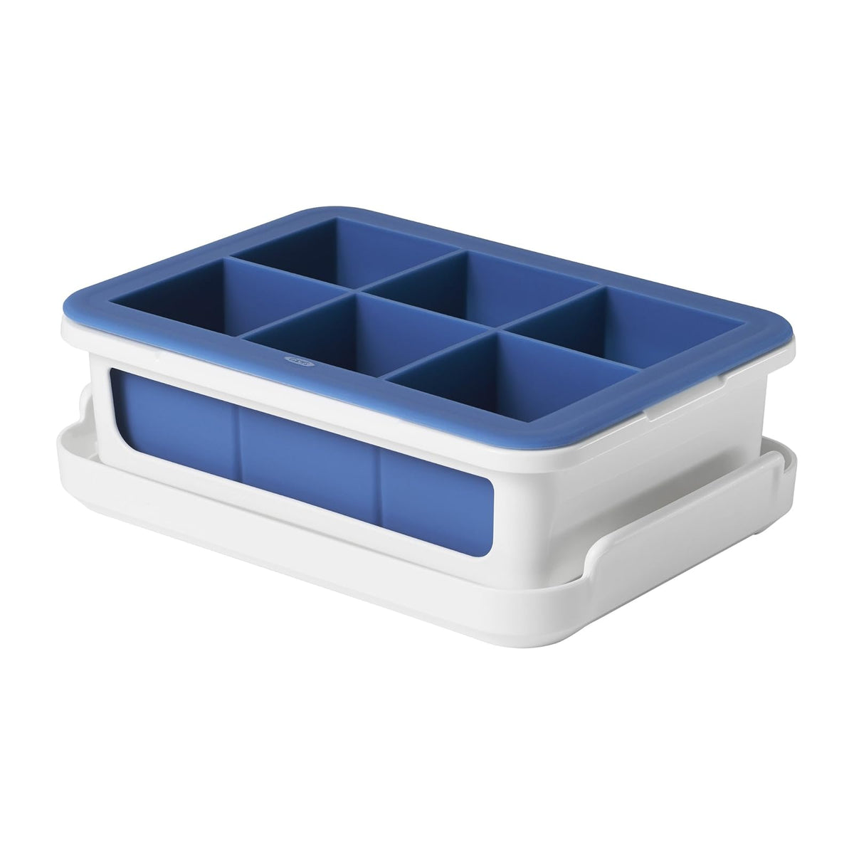 OXO Good Grips – apilables Cubito de hielo de silicona bandeja con tapa – Cubo grande