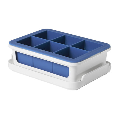 OXO Good Grips – apilables Cubito de hielo de silicona bandeja con tapa – Cubo grande