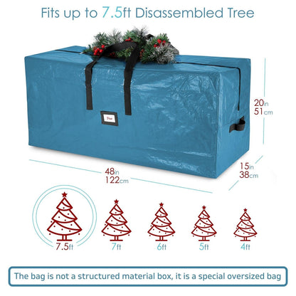 Christmas Tree Storage Bag - Fits Up To 7.5 ft Holiday Trees - Large Christmas Tree Storage Box Container Made from Durable Waterproof Fabric with Handles & Dual Zipper - by Hearth & Harbor