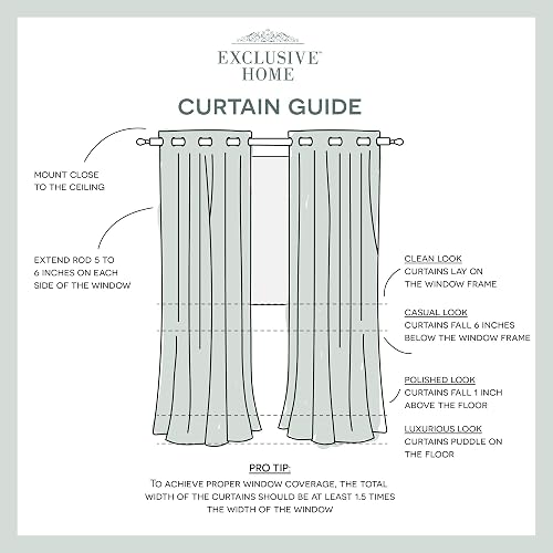 Exclusive Home Cortinas Chateau de Rayas Seda sintética Ojal en la Parte Superior Cortina de Ventana Panel par, Blush, 1.37 m x 2.13 m, 1, 2