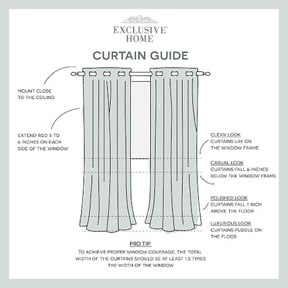 Exclusive Home Cortinas Chateau de Rayas Seda sintética Ojal en la Parte Superior Cortina de Ventana Panel par, Blush, 1.37 m x 2.13 m, 1, 2