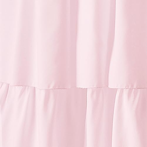 Panel de Cortina con Volantes y Bolsillo para Barra, 84 Pulgadas, Rosa, 1 Panel