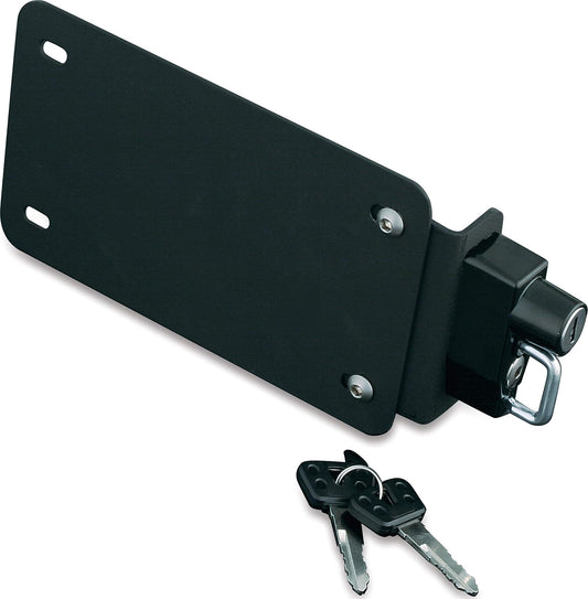 Kuryakyn 4248 - Accesorio de Motocicleta: Cerradura de Seguridad para Casco con Soporte, Ajuste Universal para Motocicletas con Soportes Planos, Color Negro