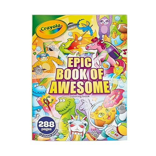 Libro para colorear Crayola Safari, 96 páginas para colorear para niños, regalo, edad 3, 4, 5, 6, variables (04-0645), Libro Épico de Impresionante, Multicolor, Paquete individual