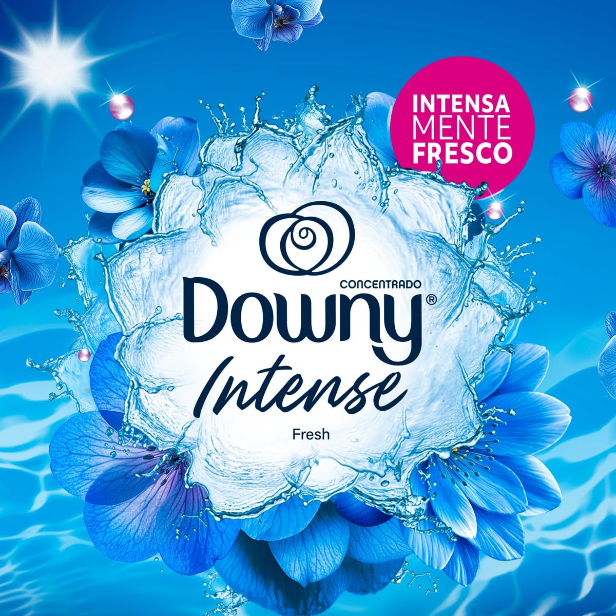 Downy Intense Fresh Suavizante de Ropa, Aroma con Notas Frescas, 24/7 Oliendo Rico, 4.8L, Perfume Fresco que Rinde el Doble
