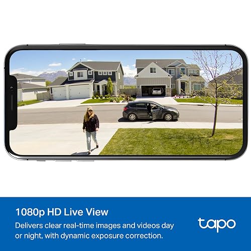 TP-Link Tapo - Cámara de Seguridad inalámbrica para Exteriores, 1080P, detección de Personas, Almacenamiento SD/Nube, visión Nocturna a Color, no Necesita concentrador, Funciona con Alexa, Tapo C402