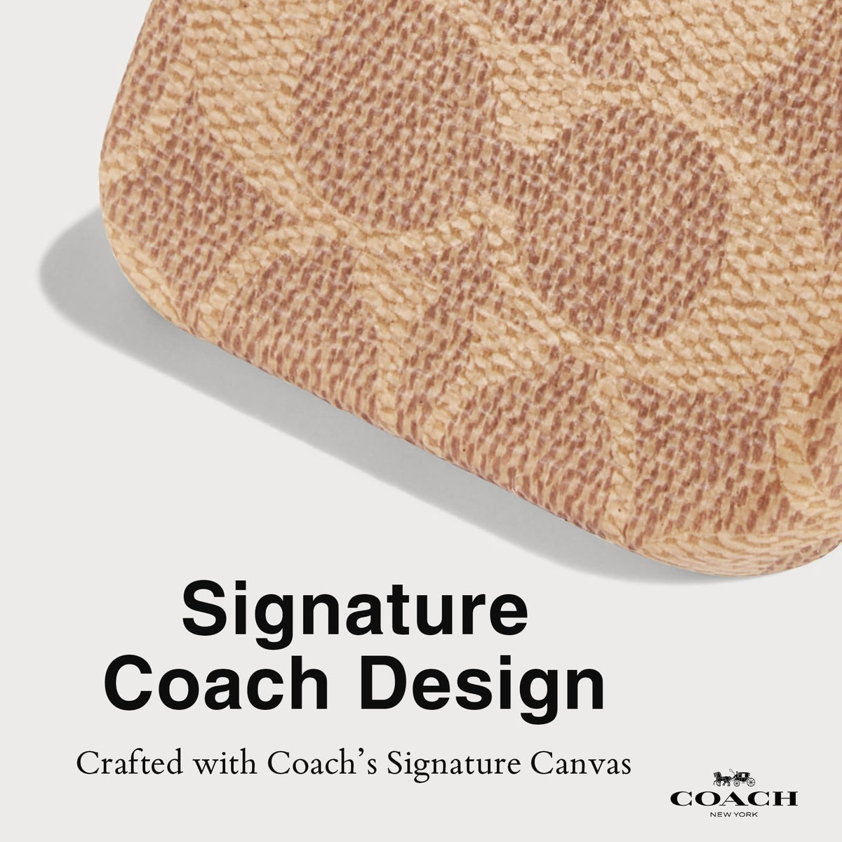 Coach Funda Delgada de Lona para iPhone 16 Pro MAX - Signature Tan