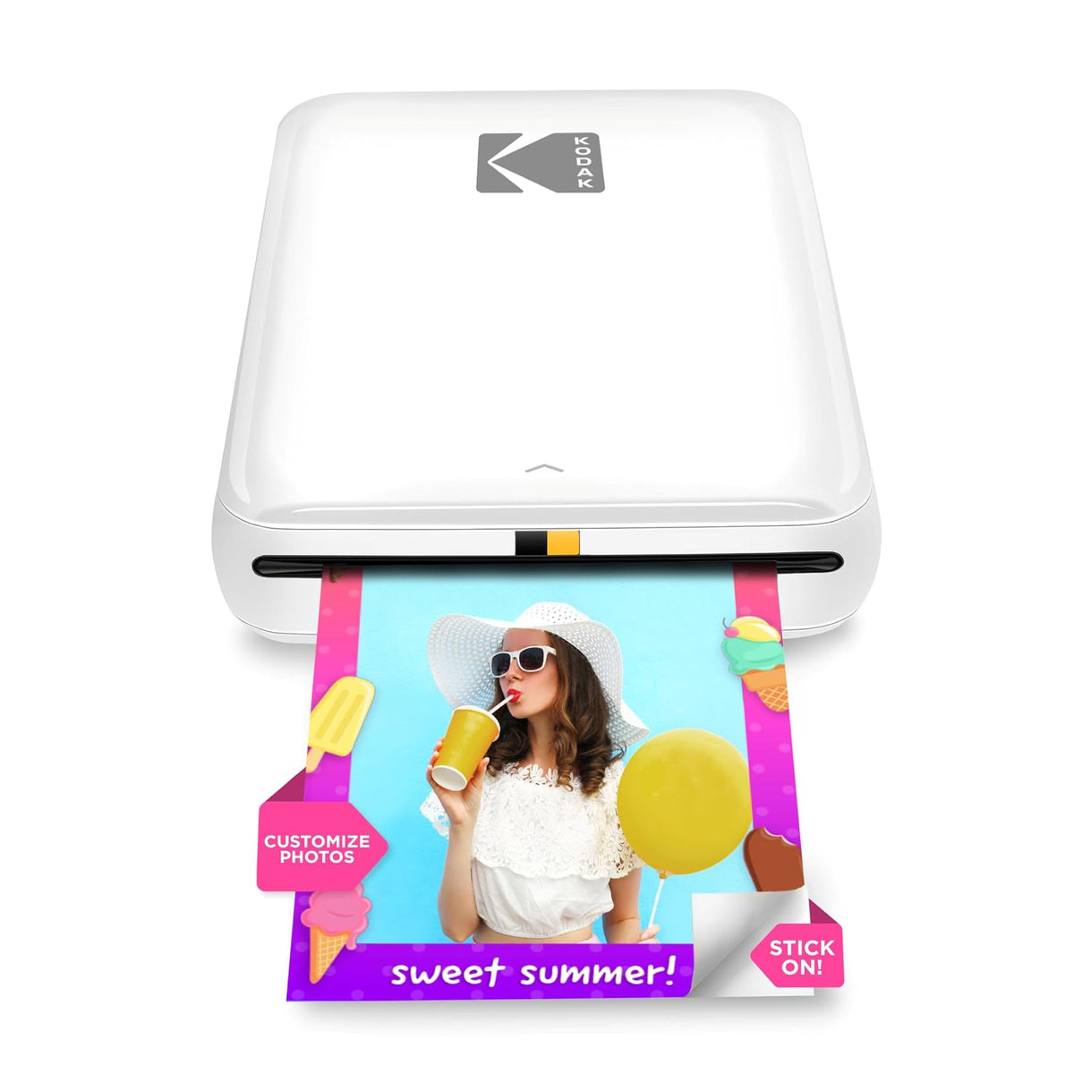 Kodak Step Wireless Mobile Photo Mini Printer (Blanco) Compatible con Dispositivos iOS y Android, NFC y Bluetooth