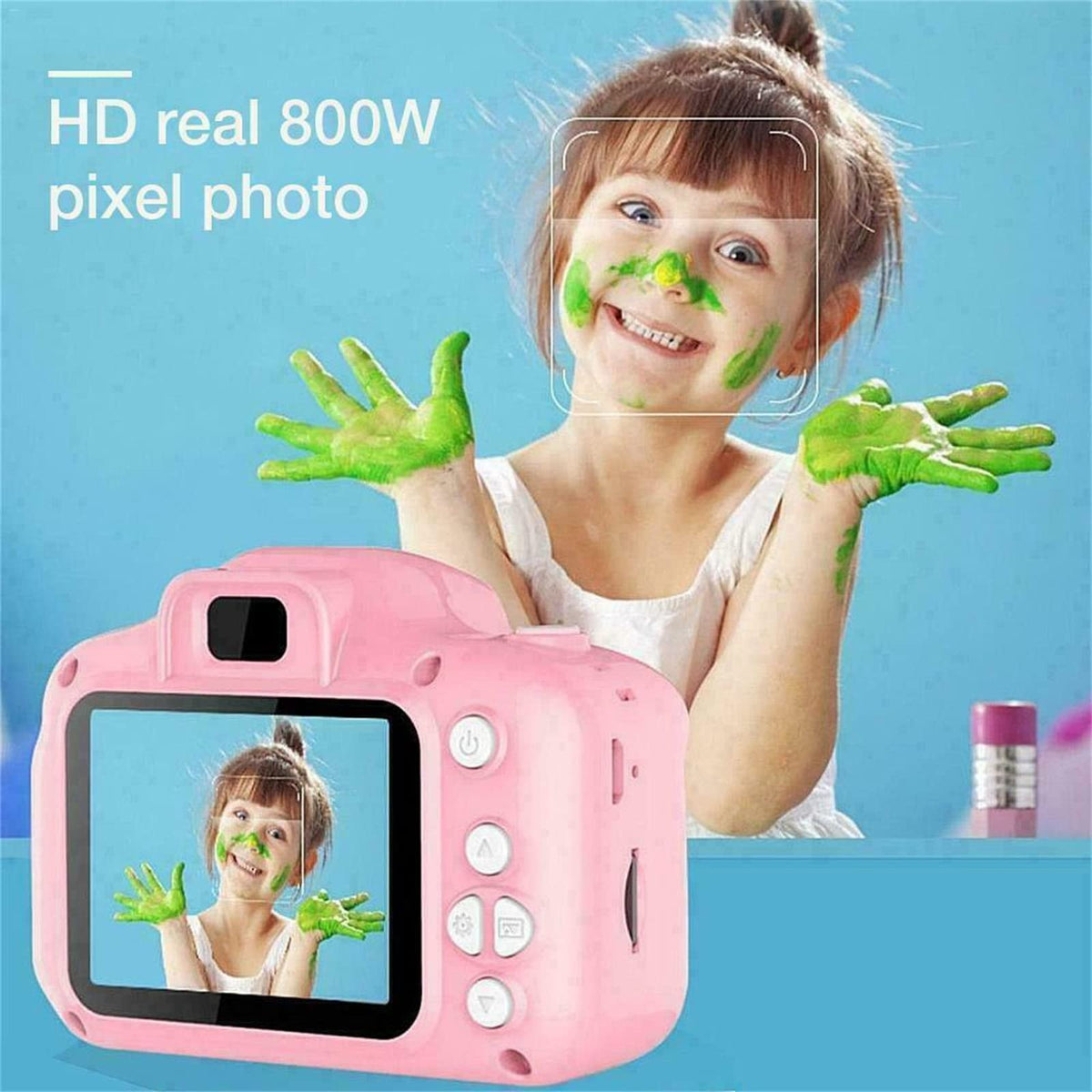 Terowu Cámara para Niños, Cámara Infantil con 32GB Tarjeta de Memoria Micro SD, Cámara Fotografica con Pantalla IPS de 2.0, cámara Digital para niños 3+ Años, Regalo para Cumpleaños, Navidad, Verde