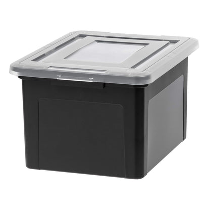 IRIS USA Caja Organizadora para Archivos Carta/Oficio, 35 Qt - Paquete de 1 Negro