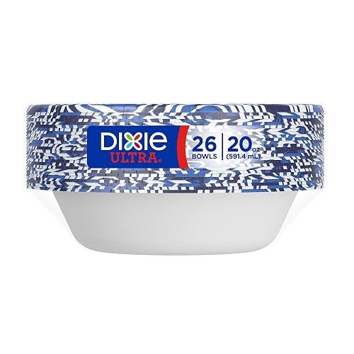 Dixie Ultra Paper Bowls, 20 Ounces, 156 Count (6 Packs of 26 Bowls)