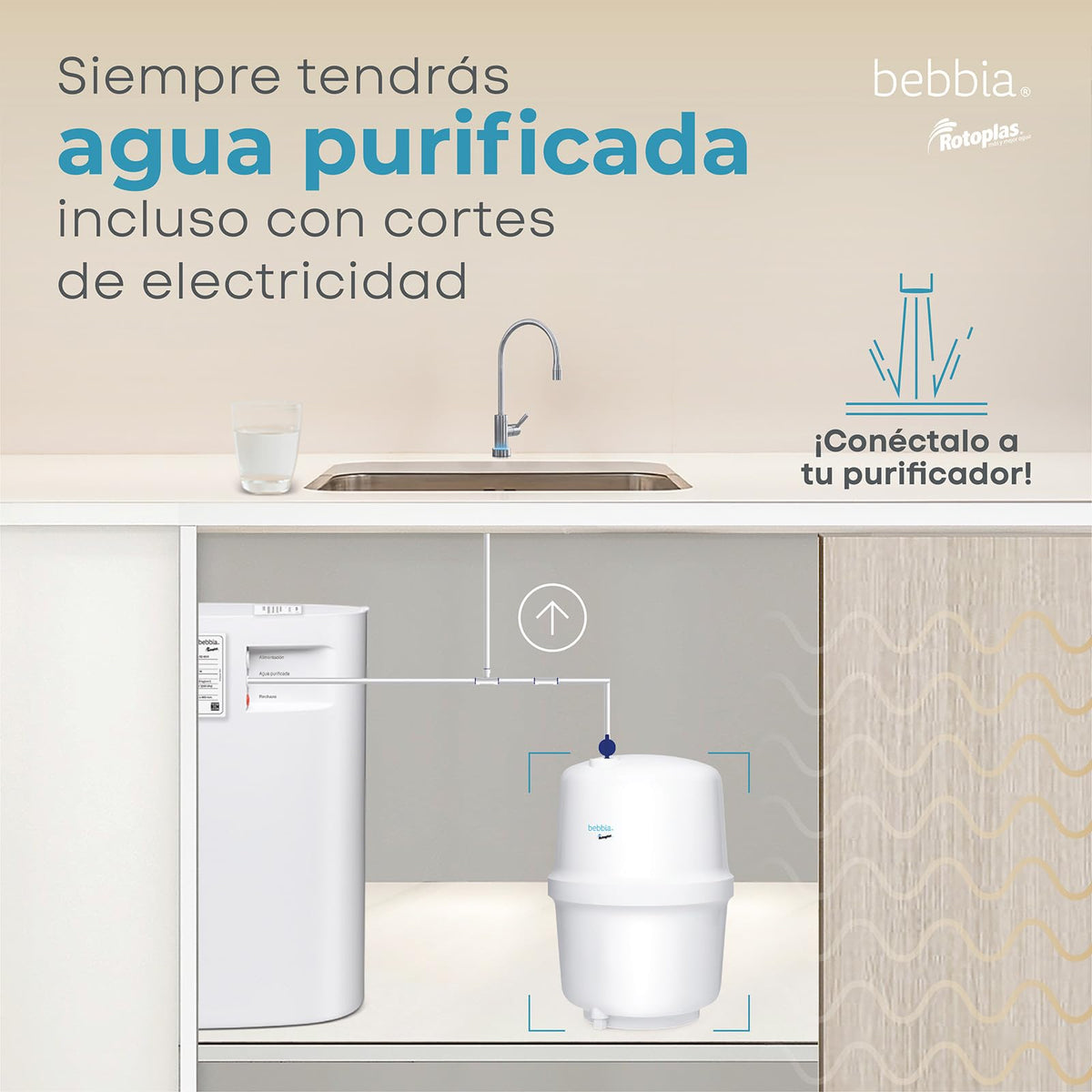Rotoplas Bebbia Tanque Hidroneumático de plástico