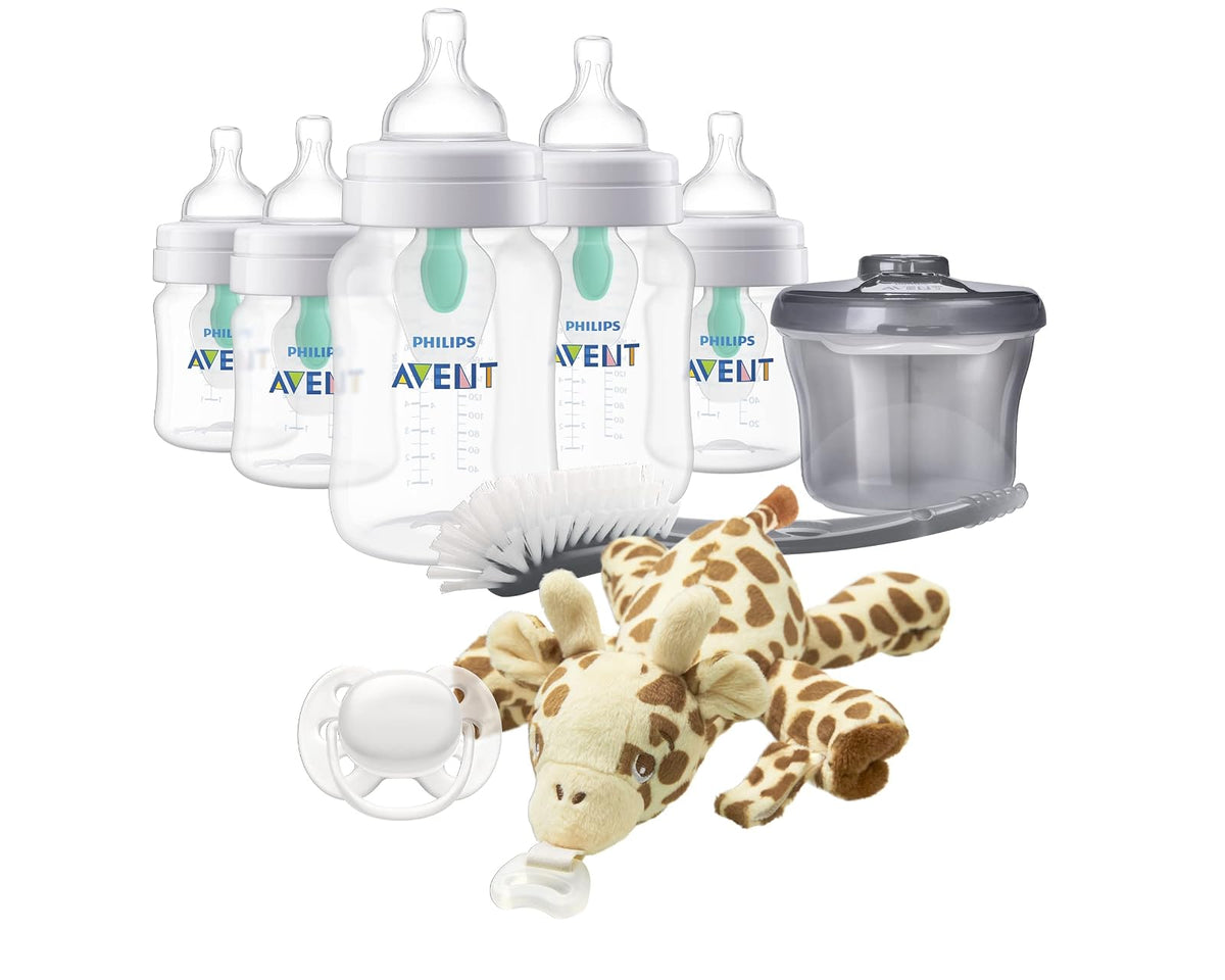 Philips Avent Set de Regalo Anti-colic Recién Nacido Snuggle Traslúcido | Los esenciales para empezar | Ayuda a reducir cólicos y malestares | Sistema Anti-colic AirFree™ | 9 pz | SCD306/10