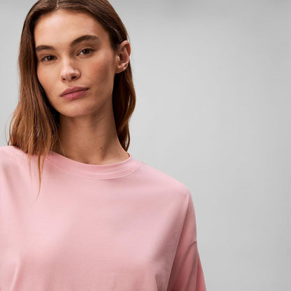 Calvin Klein - Playera de Manga Larga con Cuello Redondo para Mujer