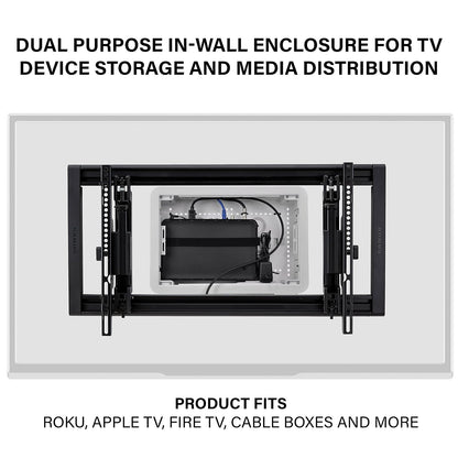 Legrand - Caja de pared de 9 pulgadas para televisores y dispositivos multimedia, caja eléctrica y de almacenamiento de doble propósito, color blanco, montaje empotrado
