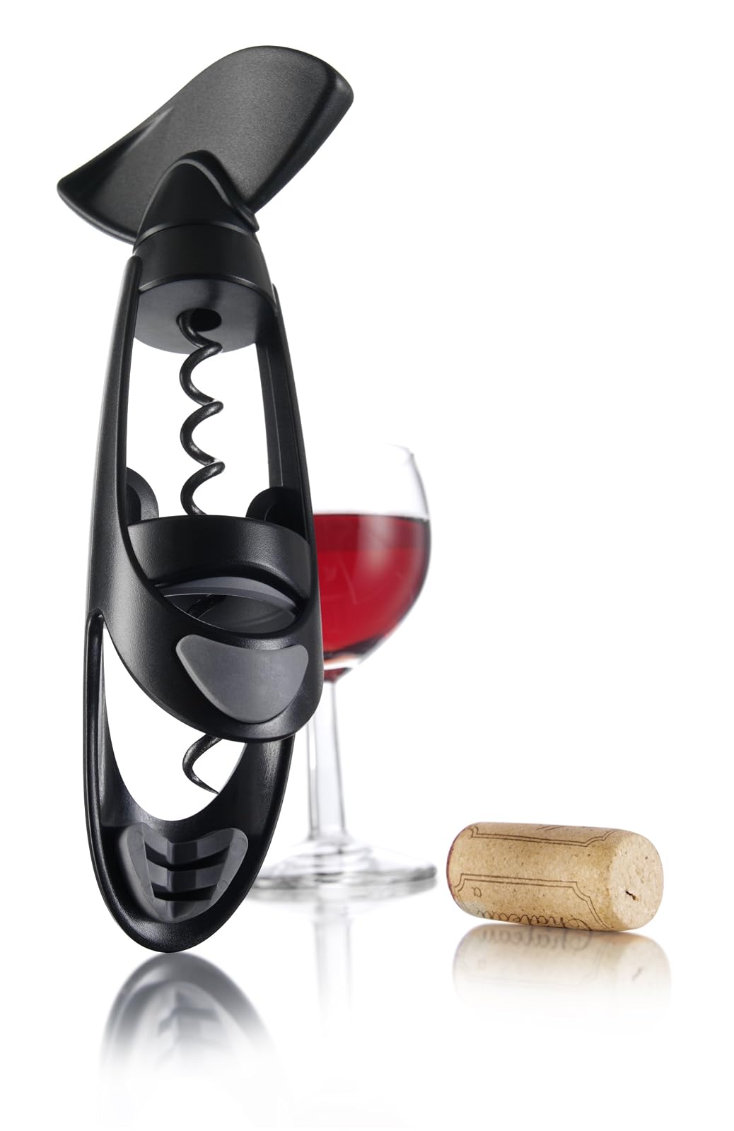 Vacu Vin Twister Sacacorchos con agarre para botellas, color negro