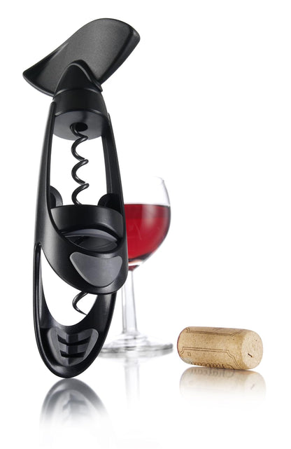 Vacu Vin Twister Sacacorchos con agarre para botellas, color negro
