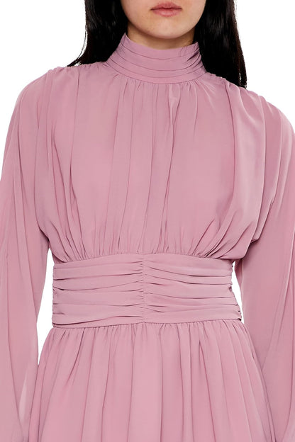 Forever 21 Chiffon Peasant-Sleeve Mini Dress Vestido Mujer