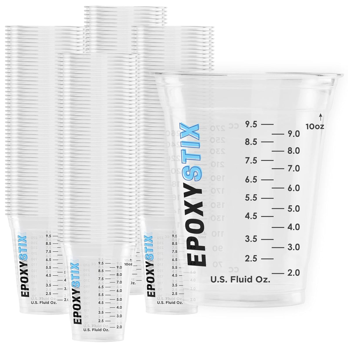 Paquete de 100 tazas graduadas de 12 onzas, para mezclar de 350 ml, para mascotas duraderas, marcas de medición transparentes en oz, ml y tazas, para resina, pintura, mezcla y manualidades