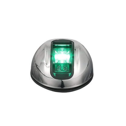 attwood NV3012SSG-7 LightArmor™ Luz de navegación Vertical de Montaje en Superficie de 2 Millas, iluminación LED Verde, Carcasa Redonda de Acero Inoxidable
