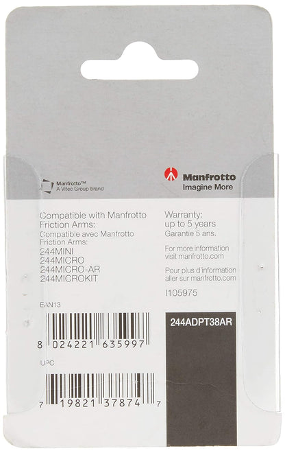 Manfrotto 244ADPT38AR - Adaptador antirotación (negro)