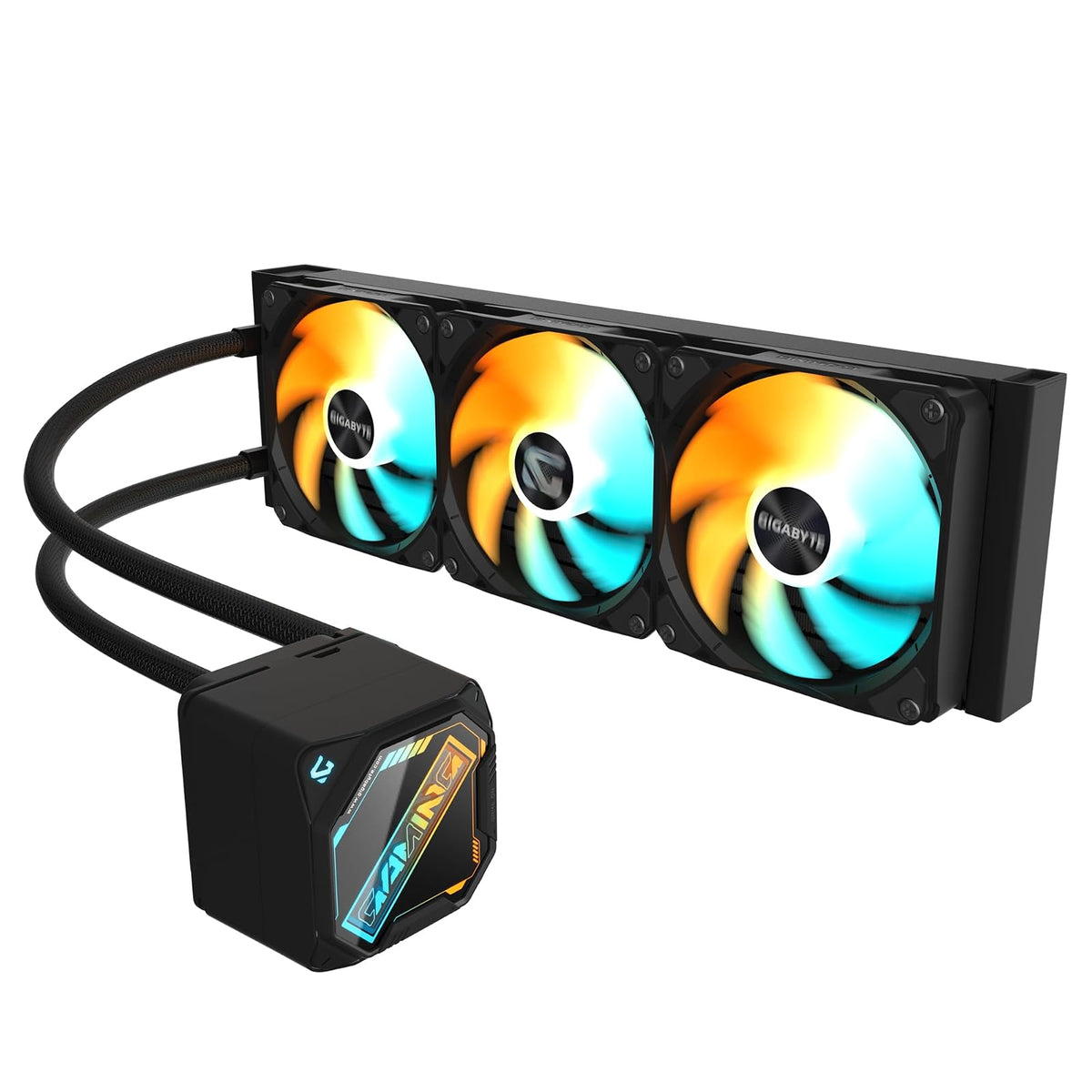 GIGABYTE Gaming 360 - Enfriador líquido para CPU (3 x 120 mm, ARGB, mecanismo de bloqueo deslizante, cadena de margarita, compatible con Intel LGA 1851 y AMD AM5) GP-GIGABYTE GME 360